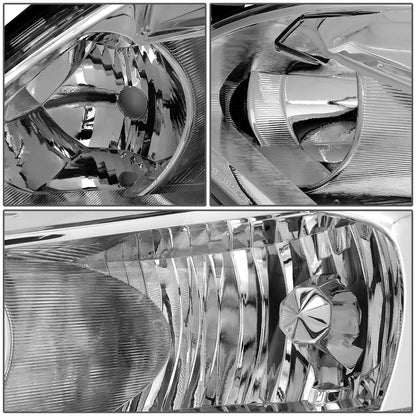 FAROS 03-07 HONDA ACCORD 2/4-DOOR - 9006 LOW BEAM / 9005 HIGH BEAM - CHROME HOUSING / CLEAR CORNER