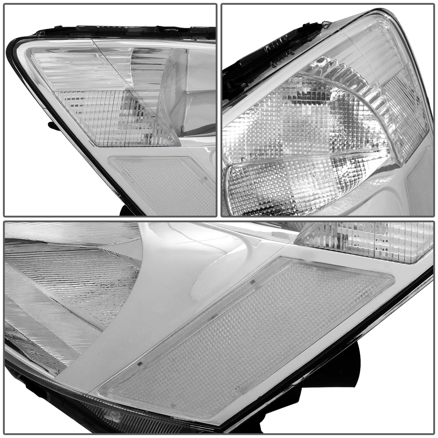 FAROS 03-07 HONDA ACCORD 2/4-DOOR - 9006 LOW BEAM / 9005 HIGH BEAM - CHROME HOUSING / CLEAR CORNER