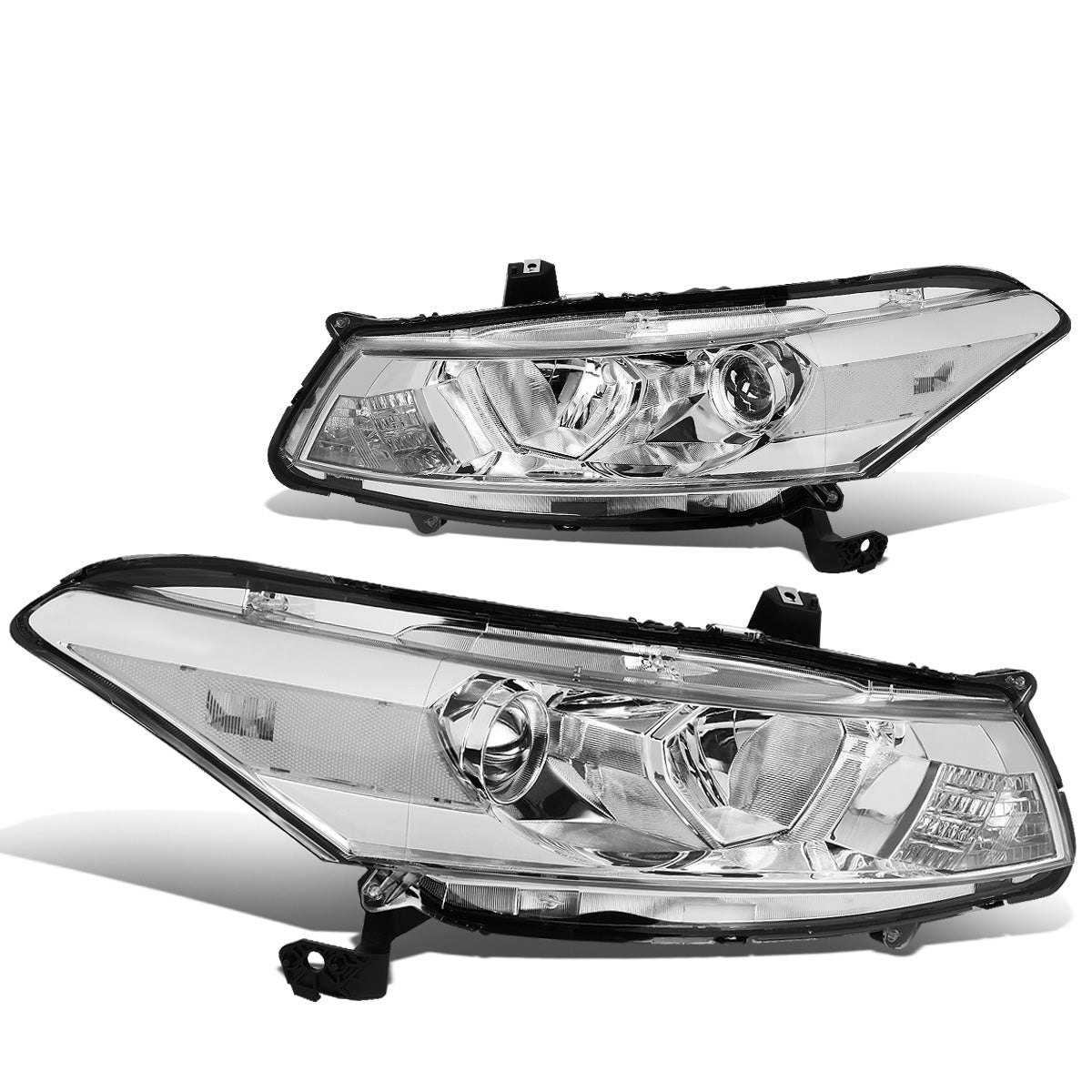 FAROS 08-12 HONDA ACCORD 2-DR COUPE - PROJECTOR - 9005 HIGH BEAM / H11 LOW BEAM - CHROME HOUSING / CLEAR CORNER