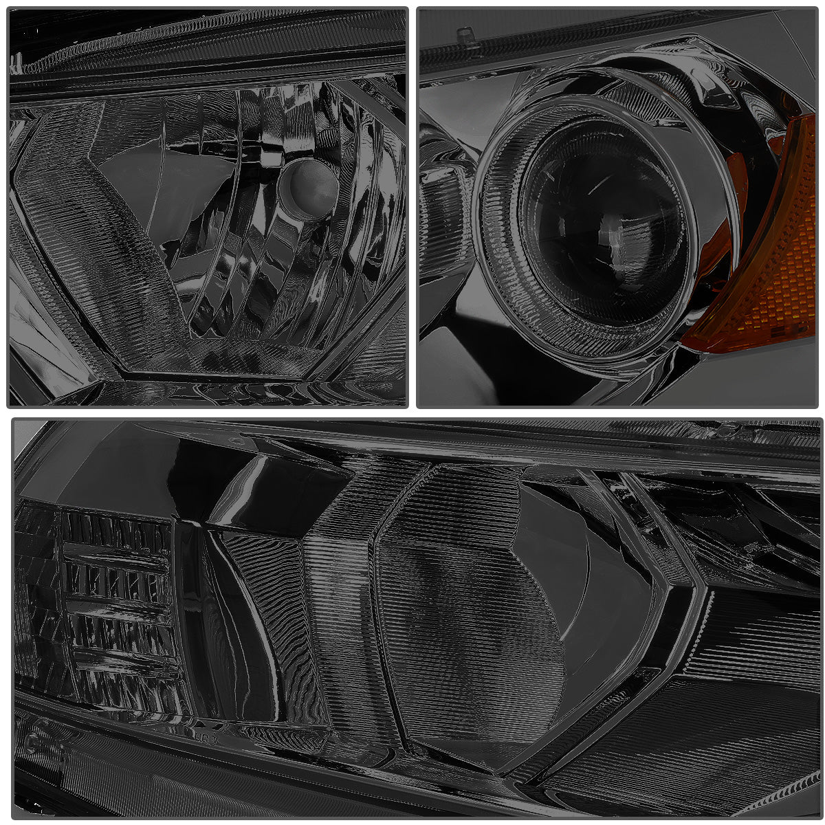 FAROS 08-12 HONDA ACCORD 2-DR COUPE - PROJECTOR - 9005 HIGH BEAM / H11 LOW BEAM - SMOKE HOUSING / AMBER CORNER