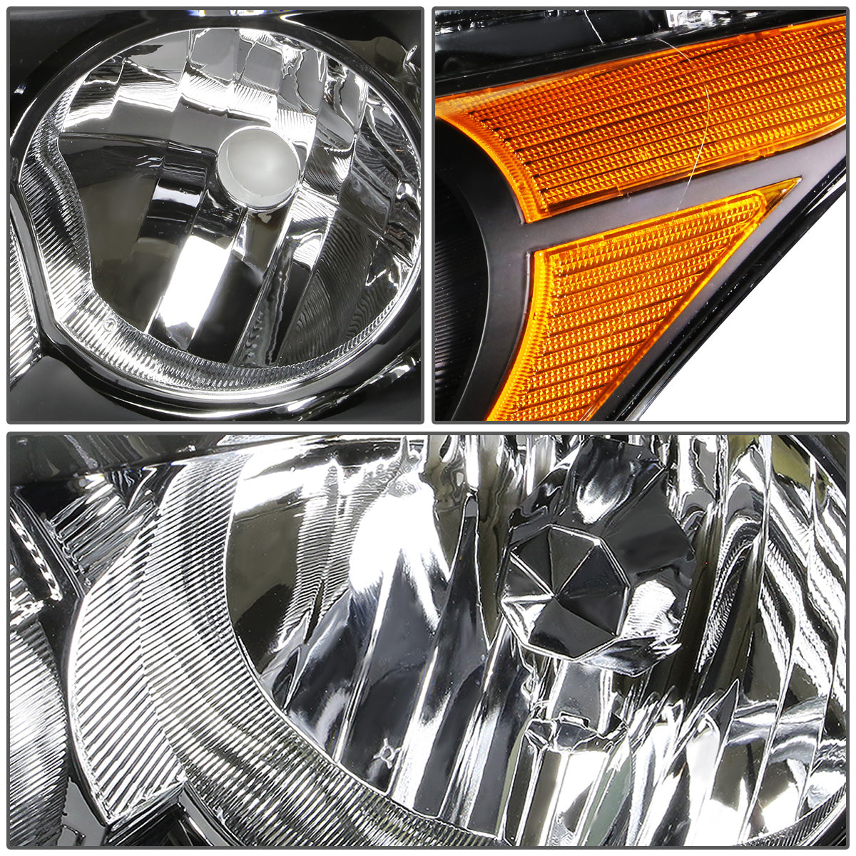 FAROS 08-12 HONDA ACCORD 4-DOOR - 9006 LOW BEAM / 9005 HIGH BEAM - BLACK HOUSING / AMBER CORNER