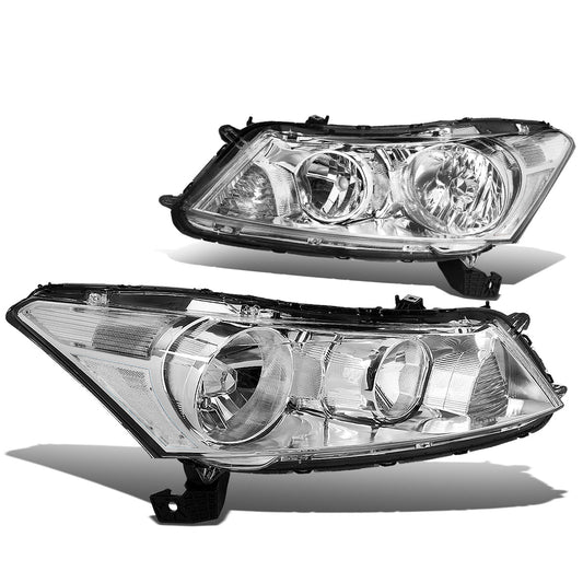 FAROS 08-12 HONDA ACCORD 4-DOOR - 9006 LOW BEAM / 9005 HIGH BEAM - CHROME HOUSING / CLEAR CORNER