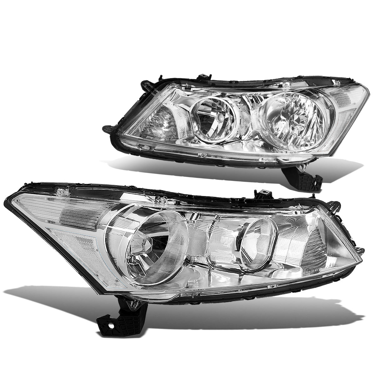 FAROS 08-12 HONDA ACCORD 4-DOOR - 9006 LOW BEAM / 9005 HIGH BEAM - CHROME HOUSING / CLEAR CORNER
