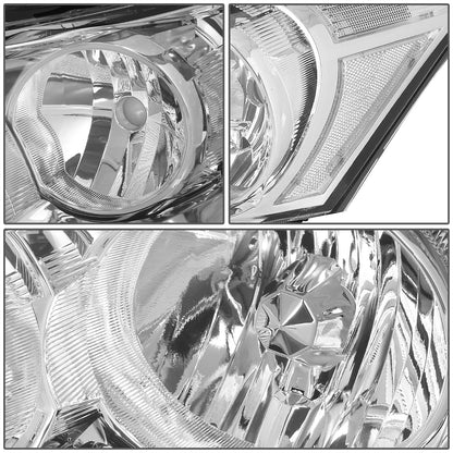 FAROS 08-12 HONDA ACCORD 4-DOOR - 9006 LOW BEAM / 9005 HIGH BEAM - CHROME HOUSING / CLEAR CORNER