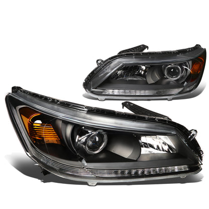 FAROS 13-15 HONDA ACCORD 4-DOOR - PROJECTOR - H11 LOW BEAM / 9005 HIGH BEAM - BLACK HOUSING / AMBER CORNER
