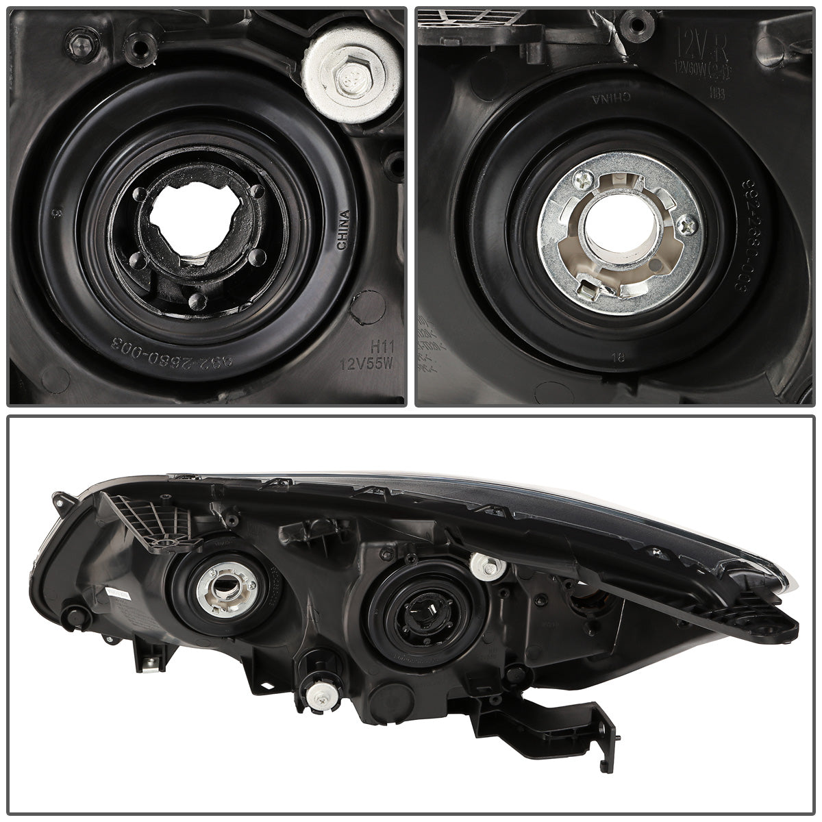 FAROS 13-15 HONDA ACCORD 4-DOOR - PROJECTOR - H11 LOW BEAM / 9005 HIGH BEAM - BLACK HOUSING / AMBER CORNER