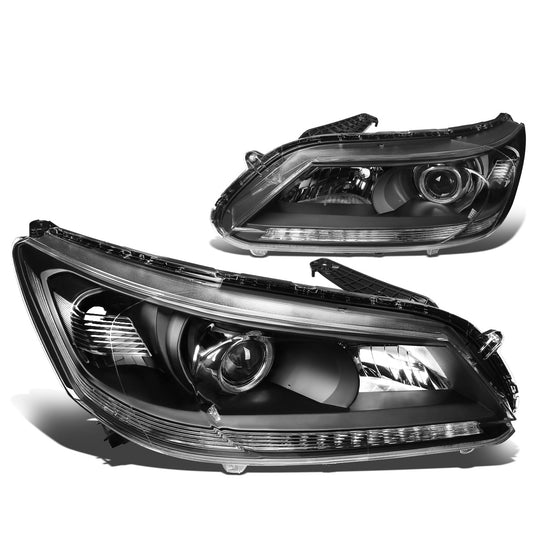 FAROS 13-15 HONDA ACCORD 4-DOOR - PROJECTOR - H11 LOW BEAM / 9005 HIGH BEAM - BLACK HOUSING / CLEAR CORNER