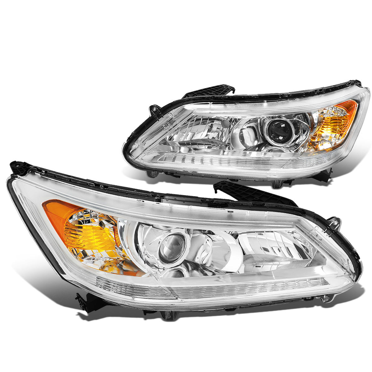 FAROS 13-15 HONDA ACCORD 4-DOOR - PROJECTOR - H11 LOW BEAM / 9005 HIGH BEAM - CHROME HOUSING / AMBER CORNER
