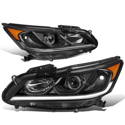 FAROS 16-17 HONDA ACCORD SEDAN - FITS EX, EX-L, SE SPORT MODELS WITH HALOGEN HEADLIGHTS & LED DRL - PROJECTOR - H11 LOW / 9005 HIGH / 7444NA SIGNAL - BLACK HOUSING / AMBER CORNER