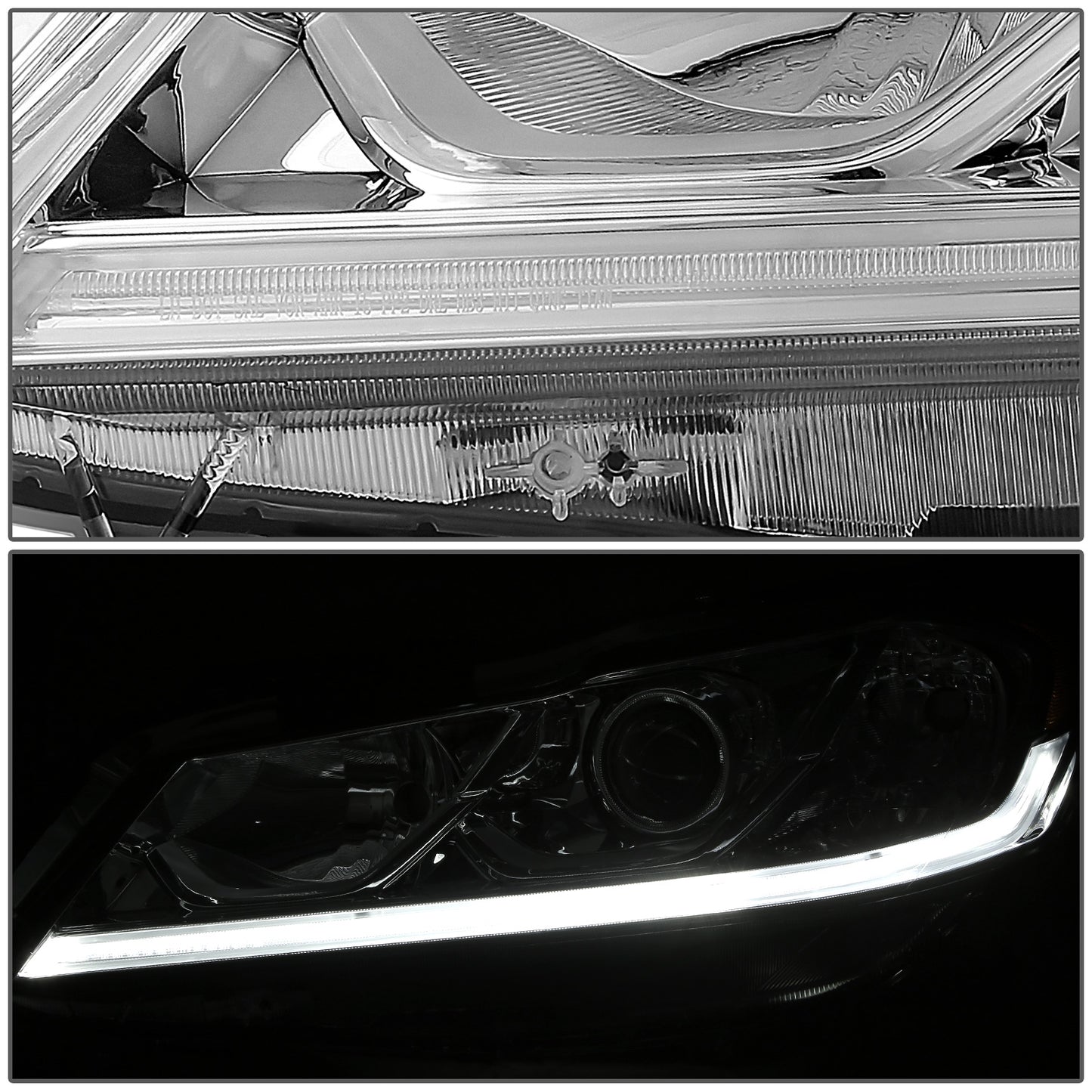 FAROS 16-17 HONDA ACCORD SEDAN - FITS EX, EX-L, SE SPORT MODELS WITH HALOGEN HEADLIGHTS & LED DRL - PROJECTOR - H11 LOW / 9005 HIGH / 7444NA SIGNAL - CHROME HOUSING / AMBER CORNER