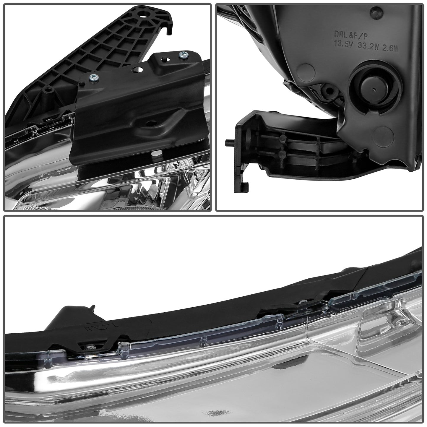 FAROS 16-17 HONDA ACCORD SEDAN - FITS EX, EX-L, SE SPORT MODELS WITH HALOGEN HEADLIGHTS & LED DRL - PROJECTOR - H11 LOW / 9005 HIGH / 7444NA SIGNAL - CHROME HOUSING / AMBER CORNER