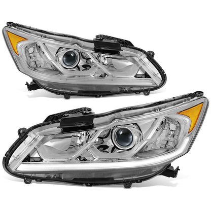 FAROS 16-17 HONDA ACCORD SEDAN - FITS EX, EX-L, SE SPORT MODELS WITH HALOGEN HEADLIGHTS & LED DRL - PROJECTOR - H11 LOW / 9005 HIGH / 7444NA SIGNAL - CHROME HOUSING / AMBER CORNER