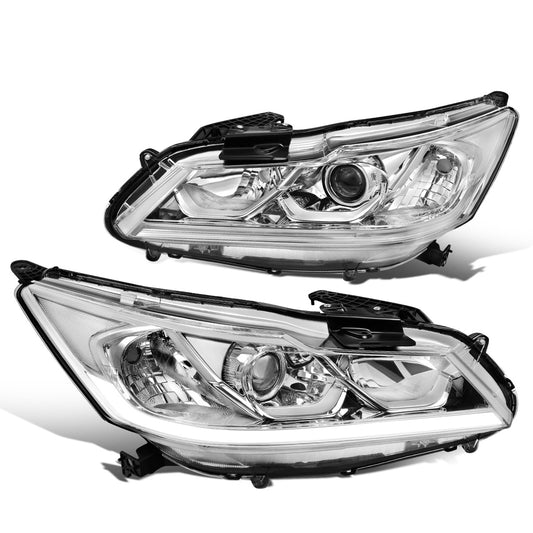 FAROS 16-17 HONDA ACCORD SEDAN - FITS EX, EX-L, SE SPORT MODELS WITH HALOGEN HEADLIGHTS & LED DRL - PROJECTOR - H11 LOW / 9005 HIGH / 7444NA SIGNAL - CHROME HOUSING / CLEAR CORNER