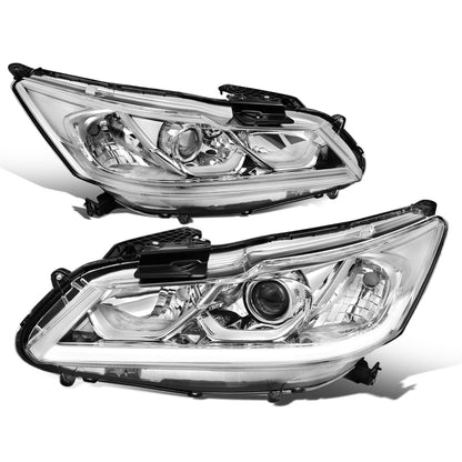 FAROS 16-17 HONDA ACCORD SEDAN - FITS EX, EX-L, SE SPORT MODELS WITH HALOGEN HEADLIGHTS & LED DRL - PROJECTOR - H11 LOW / 9005 HIGH / 7444NA SIGNAL - CHROME HOUSING / CLEAR CORNER