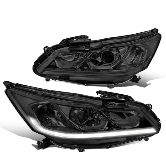 FAROS 16-17 HONDA ACCORD SEDAN - FITS EX, EX-L, SE SPORT MODELS WITH HALOGEN HEADLIGHTS & LED DRL - PROJECTOR - H11 LOW / 9005 HIGH / 7444NA SIGNAL - SMOKE HOUSING / CLEAR CORNER