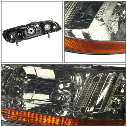 FAROS 98-02 HONDA ACCORD 2/4-DOOR - 9006 LOW BEAM / 9005 HIGH BEAM - SMOKE HOUSING / AMBER CORNER
