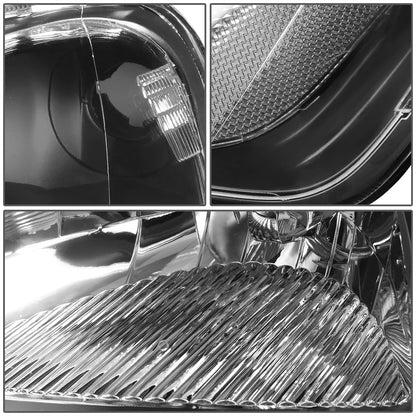 FAROS 01-03 HONDA CIVIC 2/4-DOOR - H4 LOW BEAM / HIGH BEAM - BLACK HOUSING / CLEAR CORNER