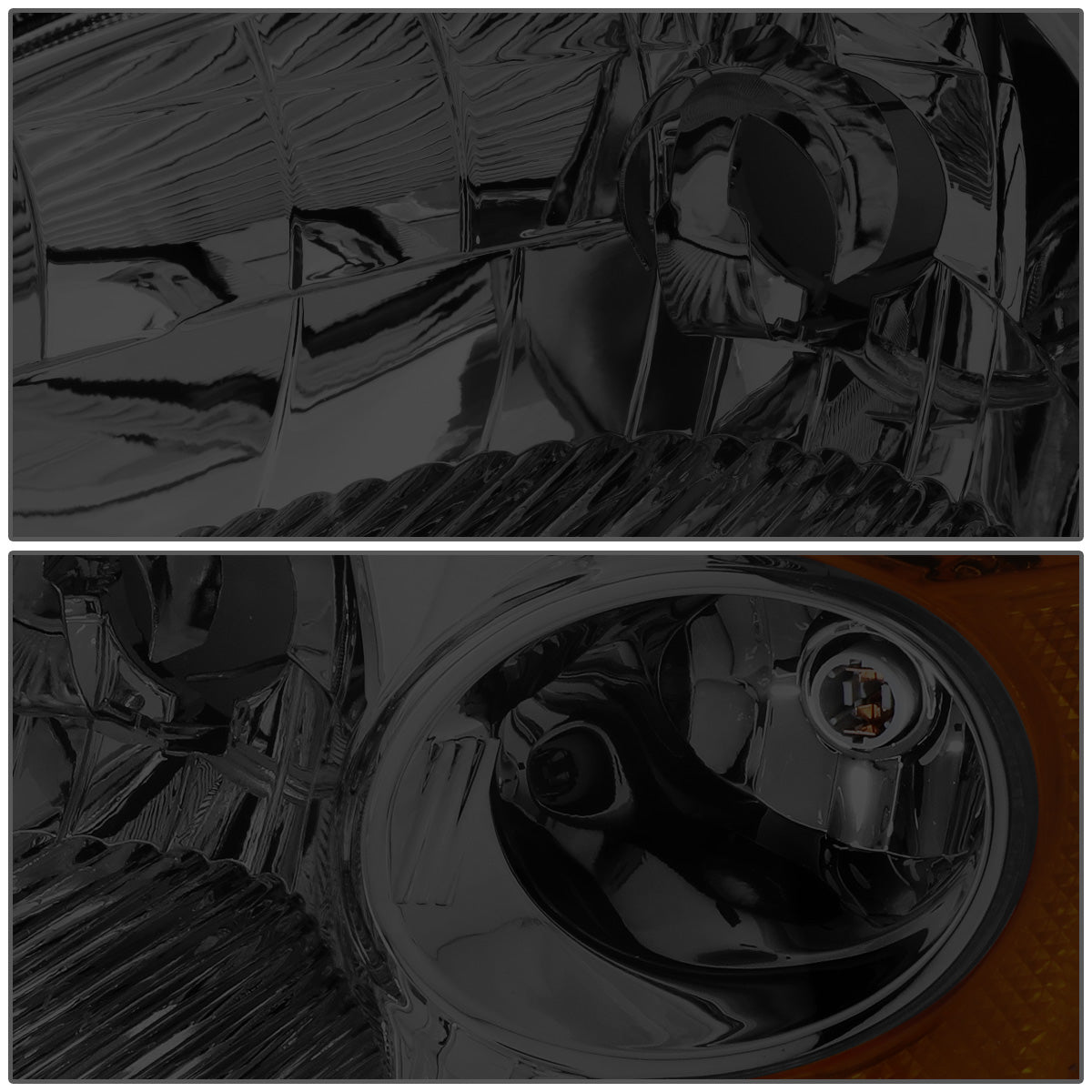 FAROS 01-03 HONDA CIVIC 2/4-DOOR - H4 LOW BEAM / HIGH BEAM - SMOKE HOUSING / AMBER CORNER