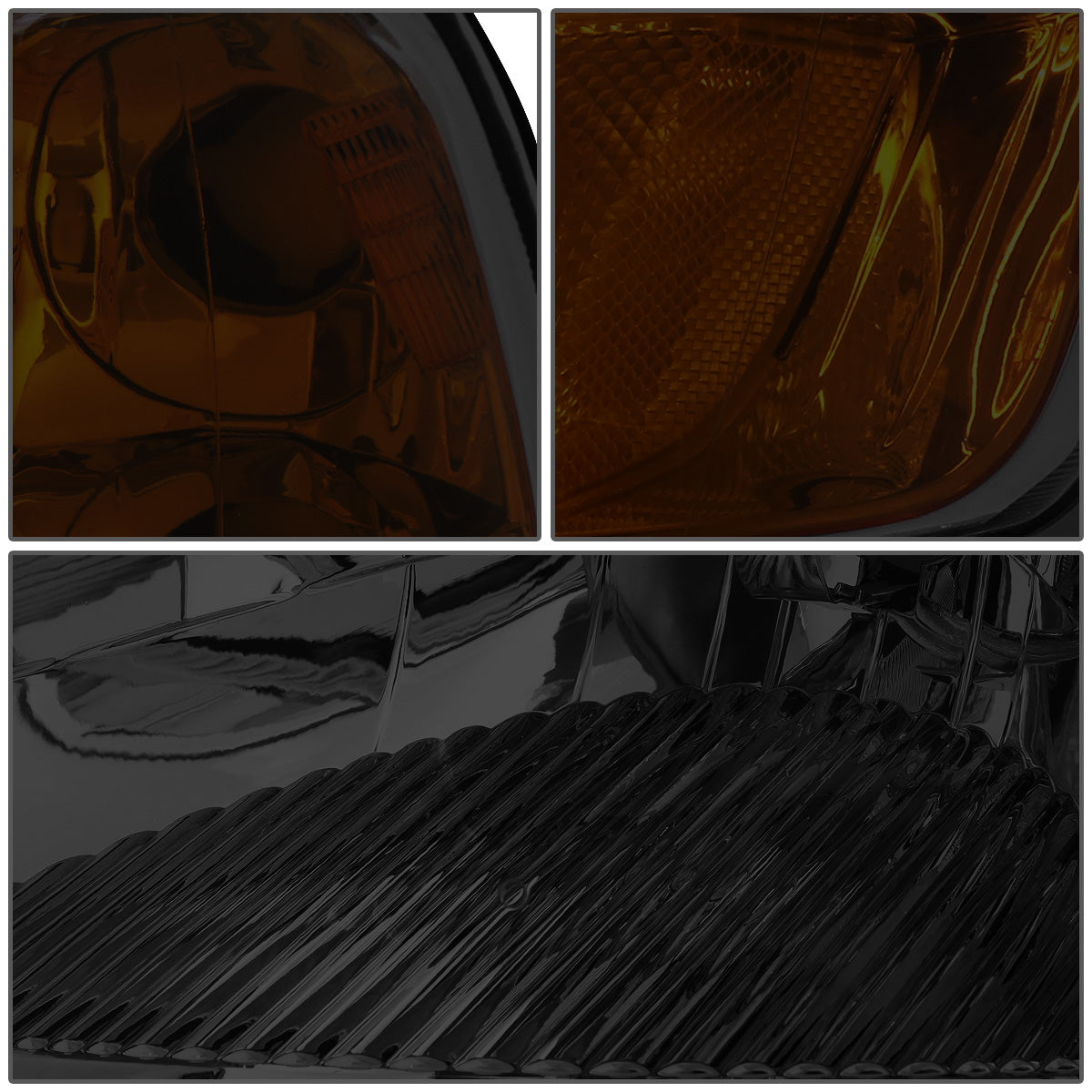 FAROS 01-03 HONDA CIVIC 2/4-DOOR - H4 LOW BEAM / HIGH BEAM - SMOKE HOUSING / AMBER CORNER