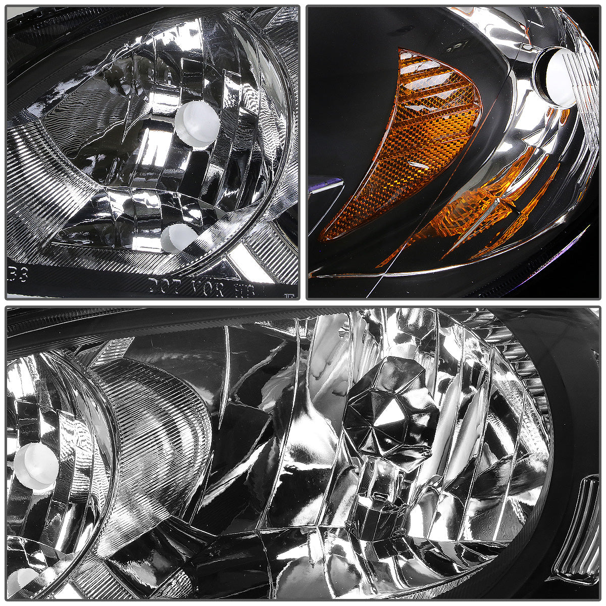 FAROS 04-05 HONDA CIVIC 2/4-DOOR - DOES NOT FIT CIVIC SI 3-DOOR MODELS - OE STYLE - 9006 LOW BEAM / 9005 HIGH BEAM - BLACK HOUSING / AMBER CORNER
