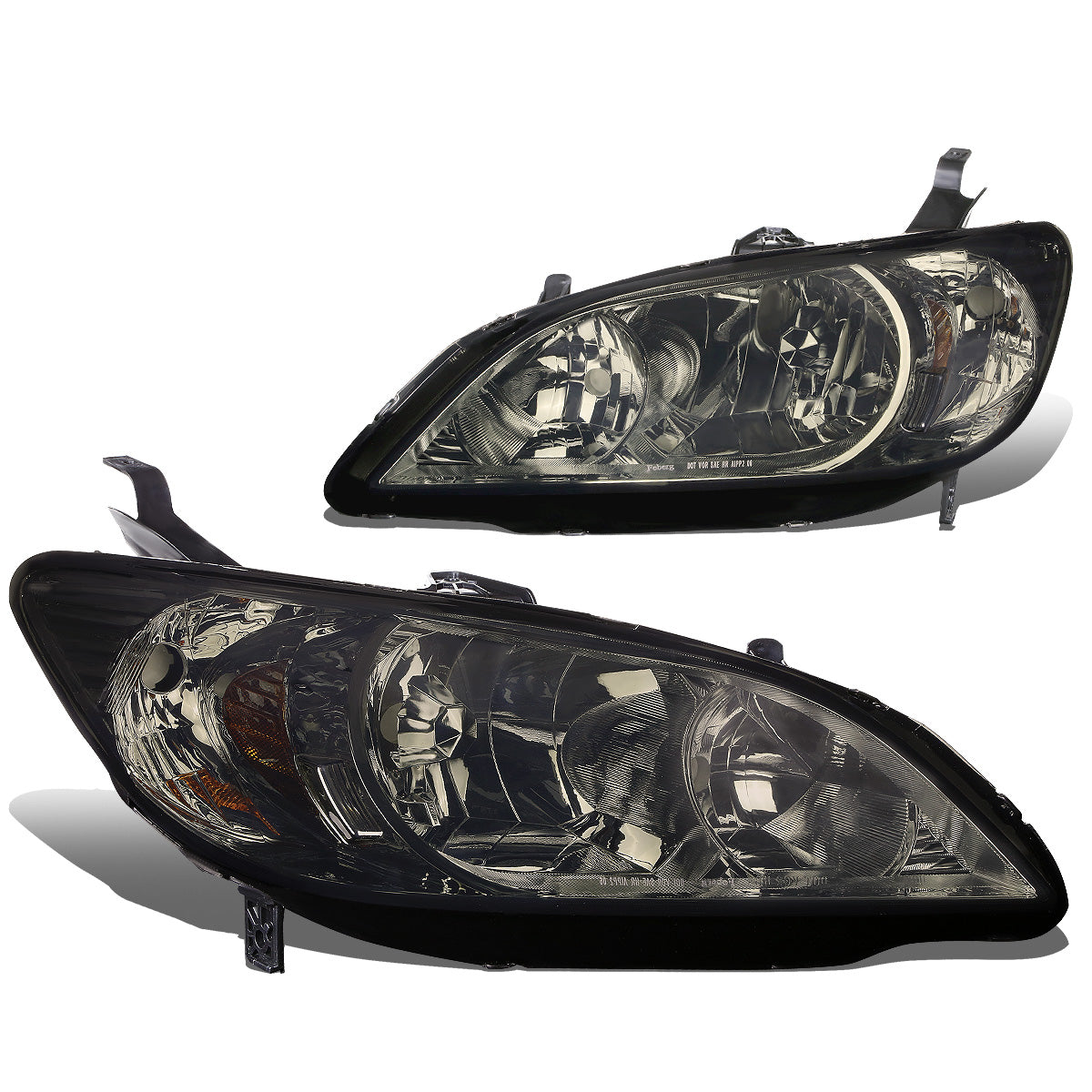 FAROS 04-05 HONDA CIVIC 2/4-DOOR - DOES NOT FIT CIVIC SI 3-DOOR MODELS - OE STYLE - 9006 LOW BEAM / 9005 HIGH BEAM - SMOKE HOUSING / AMBER CORNER