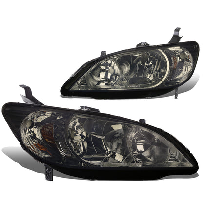 FAROS 04-05 HONDA CIVIC 2/4-DOOR - DOES NOT FIT CIVIC SI 3-DOOR MODELS - OE STYLE - 9006 LOW BEAM / 9005 HIGH BEAM - SMOKE HOUSING / AMBER CORNER