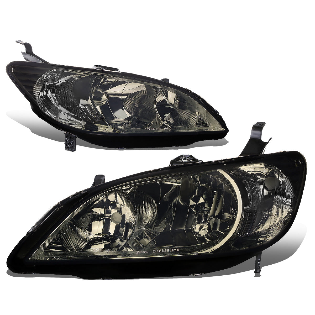 FAROS 04-05 HONDA CIVIC 2/4-DOOR - DOES NOT FIT CIVIC SI 3-DOOR MODELS - OE STYLE - 9006 LOW BEAM / 9005 HIGH BEAM - SMOKE HOUSING / CLEAR CORNER