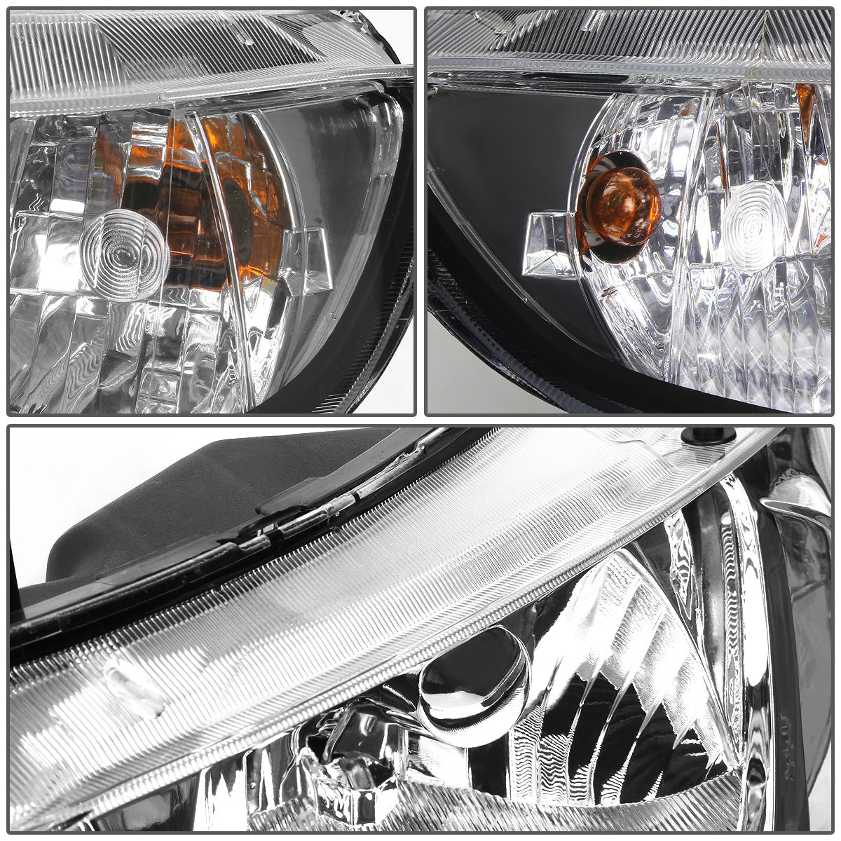 FAROS 06-09 HONDA CIVIC 4-DOOR - 9006 LOW BEAM / 9005 HIGH BEAM - BLACK HOUSING / CLEAR CORNER