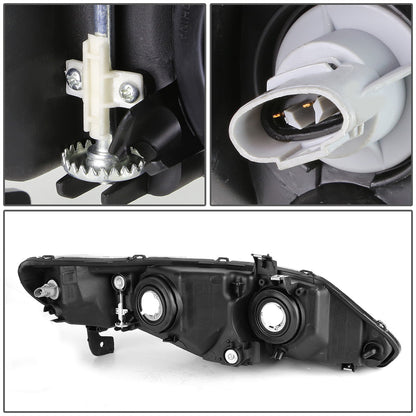 FAROS 06-09 HONDA CIVIC 4-DOOR - 9006 LOW BEAM / 9005 HIGH BEAM - BLACK HOUSING / CLEAR CORNER