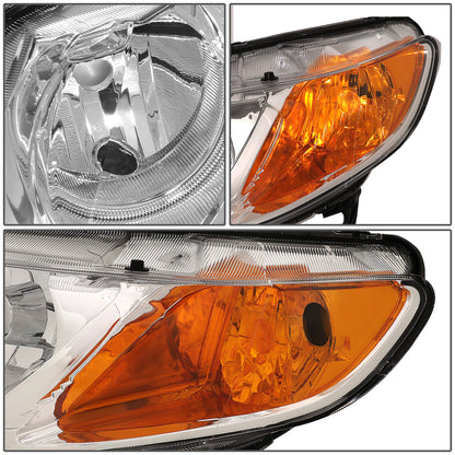 FAROS 06-09 HONDA CIVIC 4-DOOR - 9006 LOW BEAM / 9005 HIGH BEAM - CHROME HOUSING / AMBER CORNER