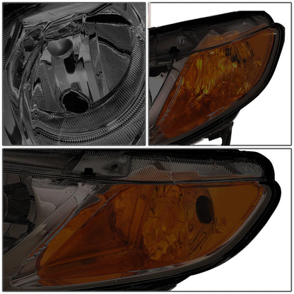 FAROS 06-09 HONDA CIVIC 4-DOOR - 9006 LOW BEAM / 9005 HIGH BEAM - SMOKE HOUSING / AMBER CORNER
