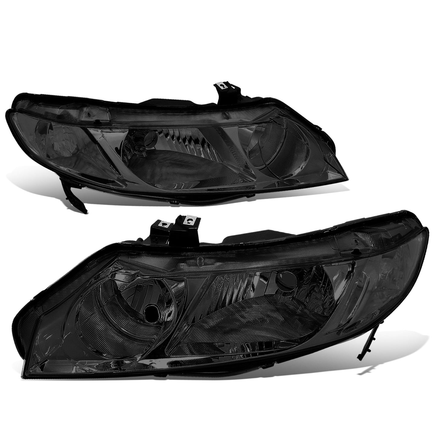 FAROS 06-09 HONDA CIVIC 4-DOOR - 9006 LOW BEAM / 9005 HIGH BEAM - SMOKE HOUSING / CLEAR CORNER