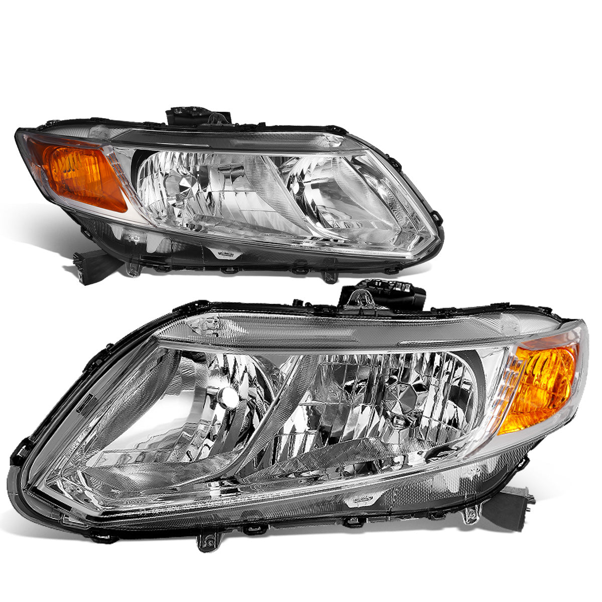 FAROS 12-15 HONDA CIVIC - 9006 LOW BEAM / 9005 HIGH BEAM - CHROME HOUSING / AMBER CORNER