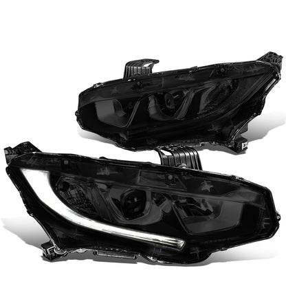 FAROS 16-18 HONDA CIVIC - H11 LOW BEAM / 9005 HIGH BEAM - SMOKE HOUSING / CLEAR CORNER
