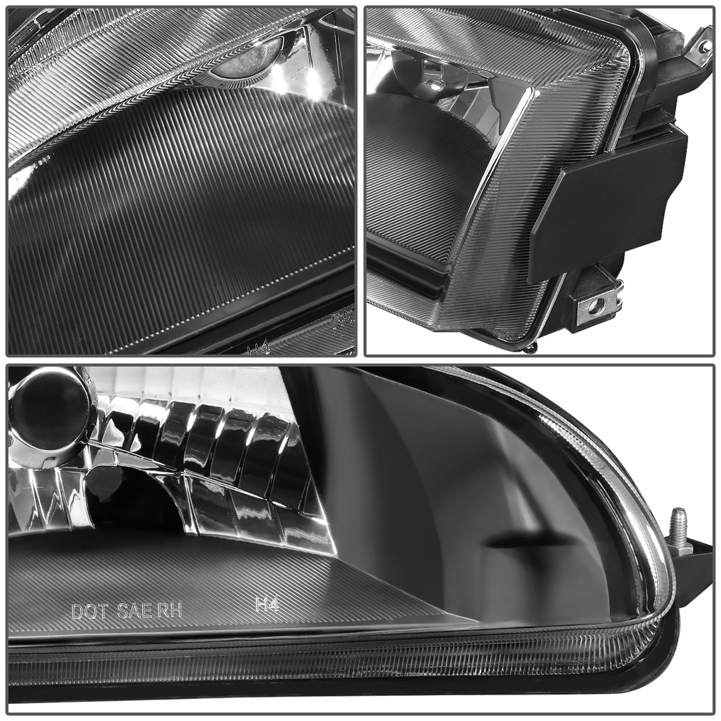 FAROS 92-95 HONDA CIVIC - OE STYLE - H4 HEADLIGHT - BLACK HOUSING