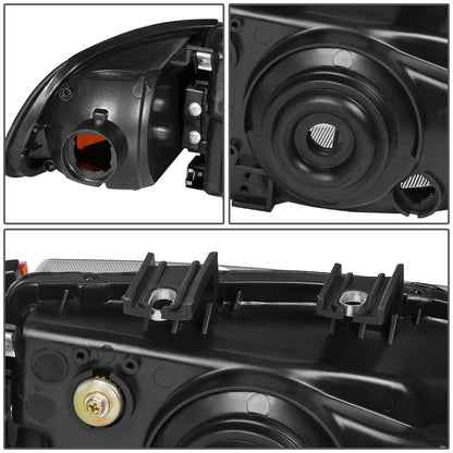 FAROS 92-95 HONDA CIVIC 2/3DR - H4 HEADLIGHT / 3946 SIGNAL - BLACK HOUSING / CLEAR CORNER