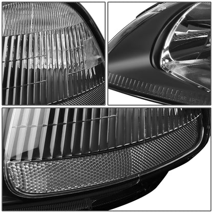 FAROS 96-98 HONDA CIVIC 2/3/4-DOOR - H4 LOW BEAM / HIGH BEAM - BLACK HOUSING / CLEAR CORNER