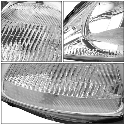 FAROS 96-98 HONDA CIVIC 2/3/4-DOOR - H4 LOW BEAM / HIGH BEAM - CHROME HOUSING / CLEAR CORNER