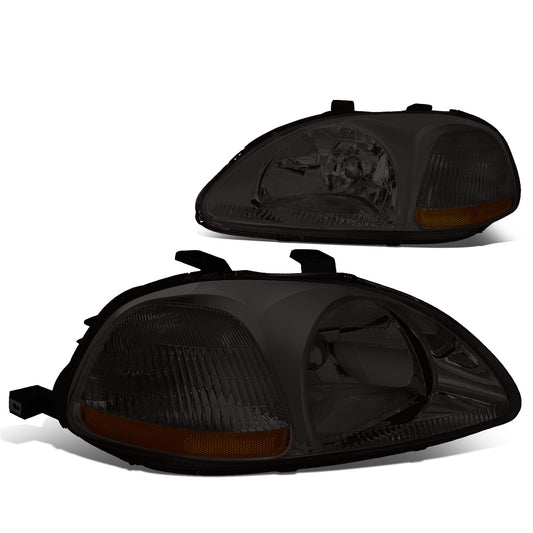 FAROS 96-98 HONDA CIVIC 2/3/4-DOOR - H4 LOW BEAM / HIGH BEAM - SMOKE HOUSING / AMBER CORNER