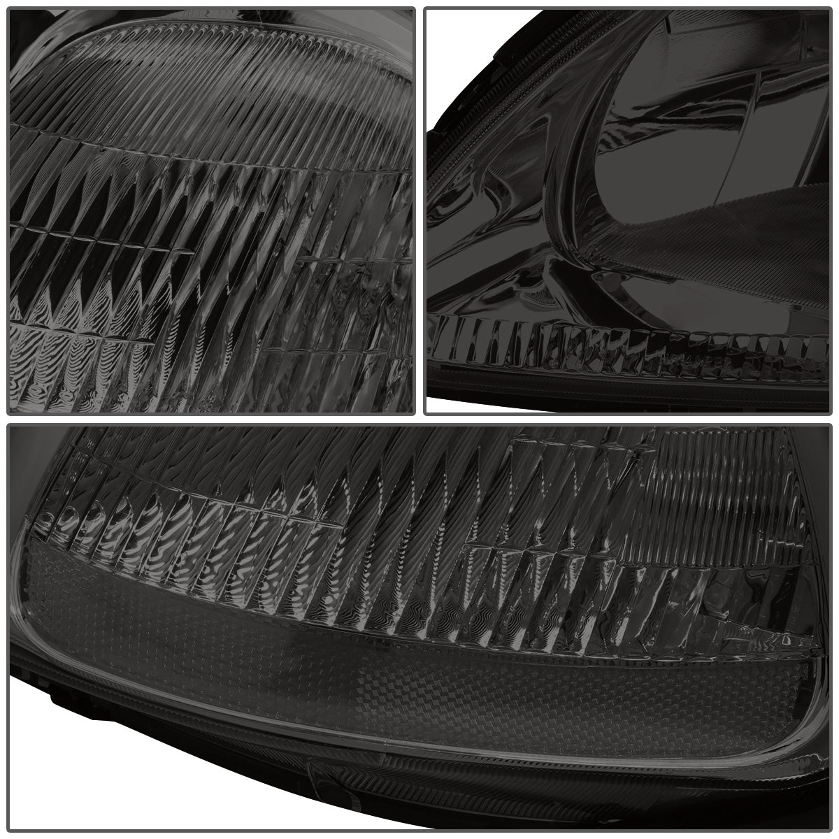 FAROS 96-98 HONDA CIVIC 2/3/4-DOOR - H4 LOW BEAM / HIGH BEAM - SMOKE HOUSING / CLEAR CORNER