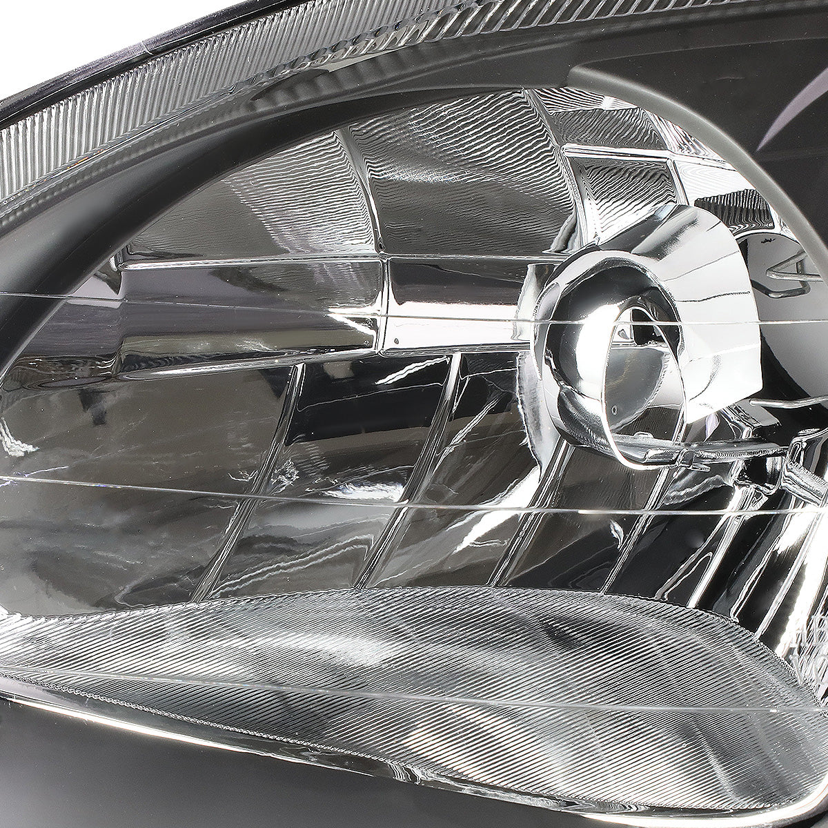 FAROS 99-00 HONDA CIVIC 2/3/4-DOOR - H4 LOW BEAM / HIGH BEAM - BLACK HOUSING / CLEAR CORNER