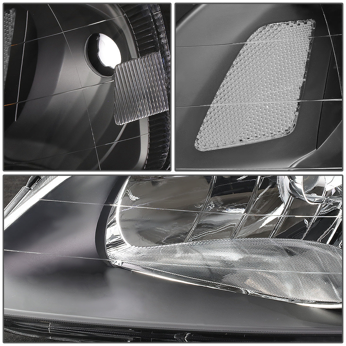 FAROS 99-00 HONDA CIVIC 2/3/4-DOOR - H4 LOW BEAM / HIGH BEAM - BLACK HOUSING / CLEAR CORNER