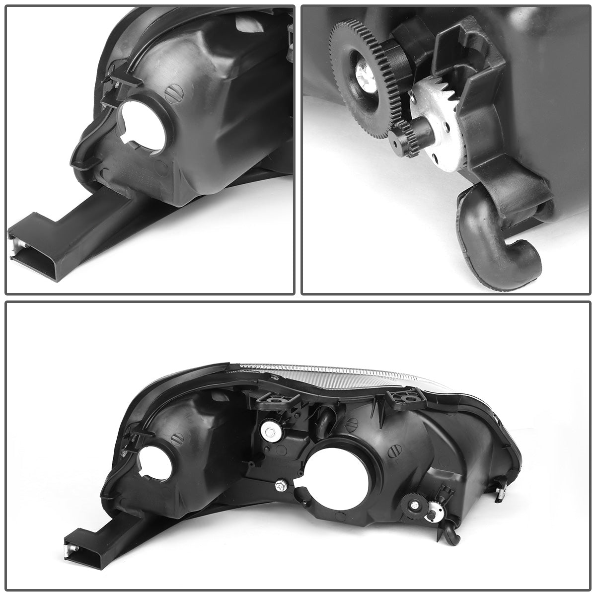 FAROS 99-00 HONDA CIVIC 2/3/4-DOOR - H4 LOW BEAM / HIGH BEAM - BLACK HOUSING / CLEAR CORNER