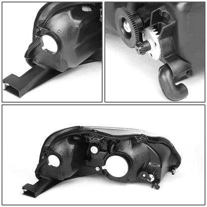 FAROS 99-00 HONDA CIVIC 2/3/4-DOOR - H4 LOW BEAM / HIGH BEAM - BLACK HOUSING / CLEAR CORNER