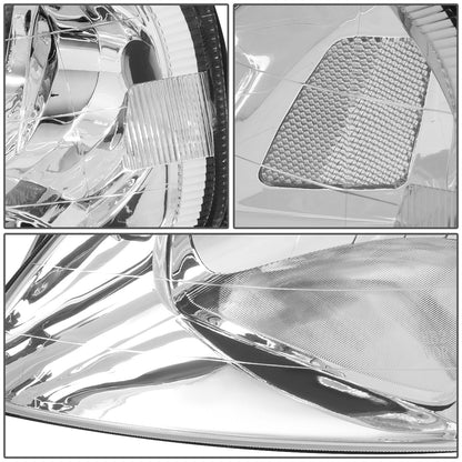 FAROS 99-00 HONDA CIVIC 2/3/4-DOOR - H4 LOW BEAM / HIGH BEAM - CHROME HOUSING / CLEAR CORNER