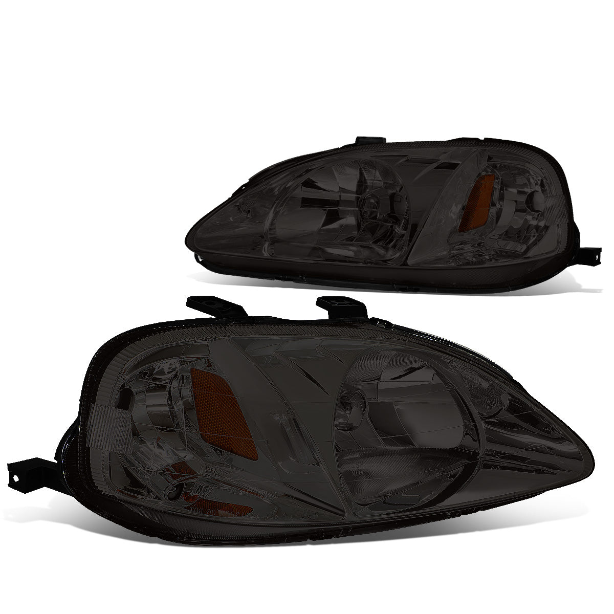 FAROS 99-00 HONDA CIVIC 2/3/4-DOOR - H4 LOW BEAM / HIGH BEAM - SMOKE HOUSING / AMBER CORNER