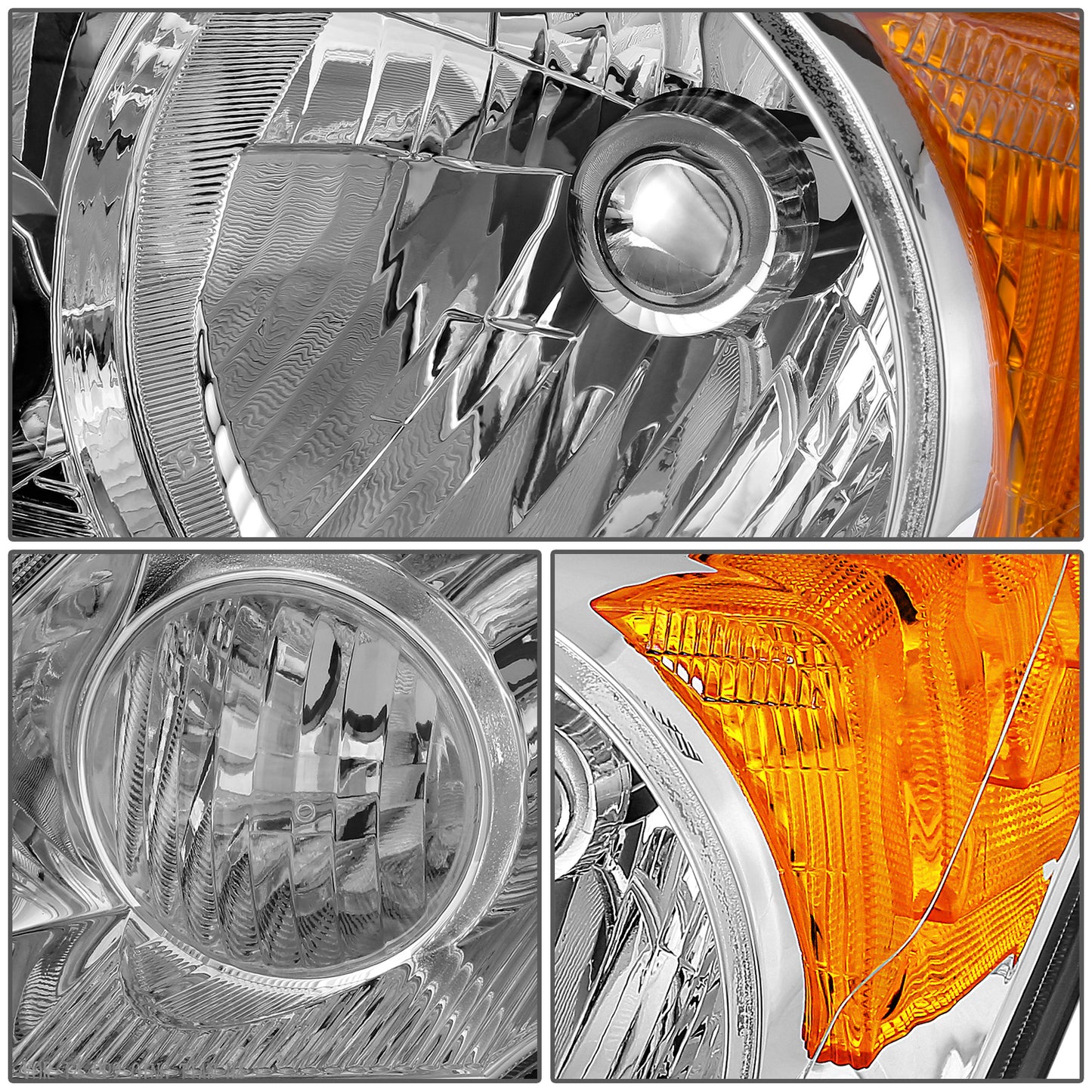 FAROS 07-11 HONDA CRV - H4 HIGH & LOW BEAM / 7440A SIGNAL / 168NA MARKER - CHROME HOUSING / AMBER CORNER