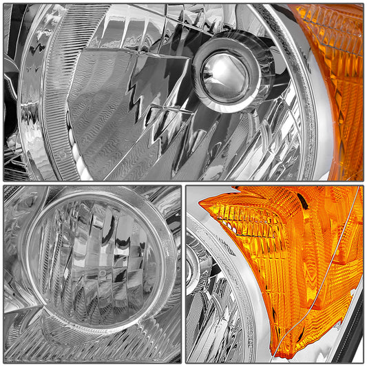 FAROS 07-11 HONDA CRV - H4 HIGH & LOW BEAM / 7440A SIGNAL / 168NA MARKER - CHROME HOUSING / AMBER CORNER