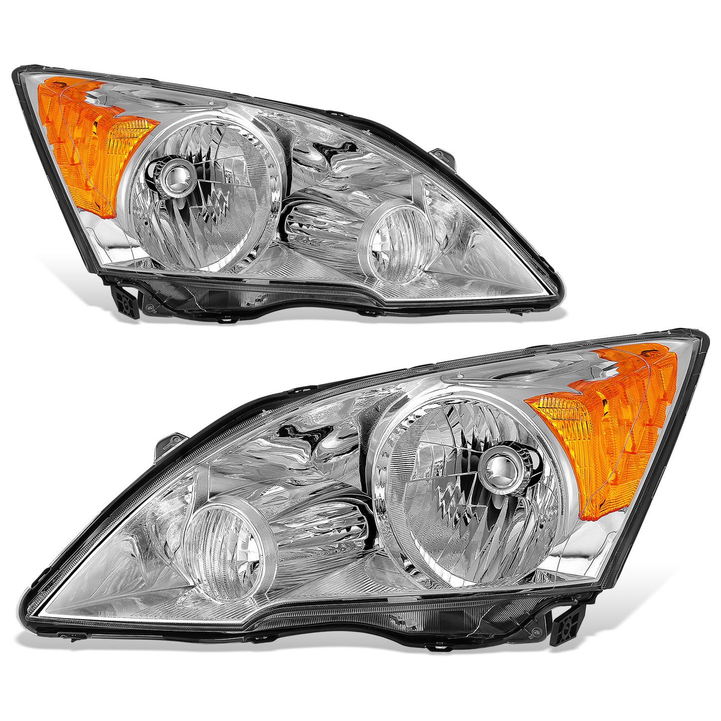 FAROS 07-11 HONDA CRV - H4 HIGH & LOW BEAM / 7440A SIGNAL / 168NA MARKER - CHROME HOUSING / AMBER CORNER
