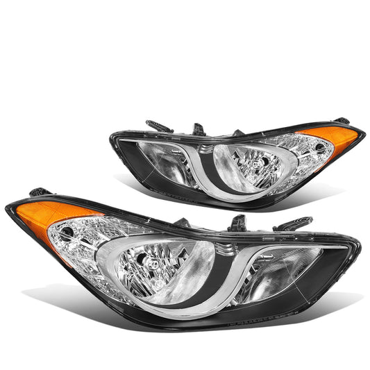 FAROS 11-13 HYUNDAI ELANTRA SEDAN - H7 LOW BEAM / H1 HIGH BEAM - BLACK HOUSING / AMBER CORNER